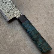 NACIONALE BLADEWORKS 180mm Bunka. Damascus AUS10. Stabilized Maple Handle. G10 F