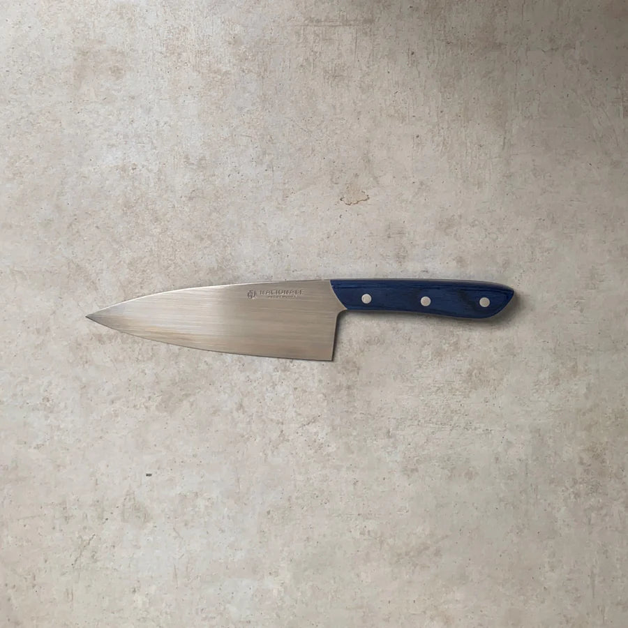Nacionale B-STOCK 180mm Chefs Knife. Full Tang San Mai Blue Wood MSBLU