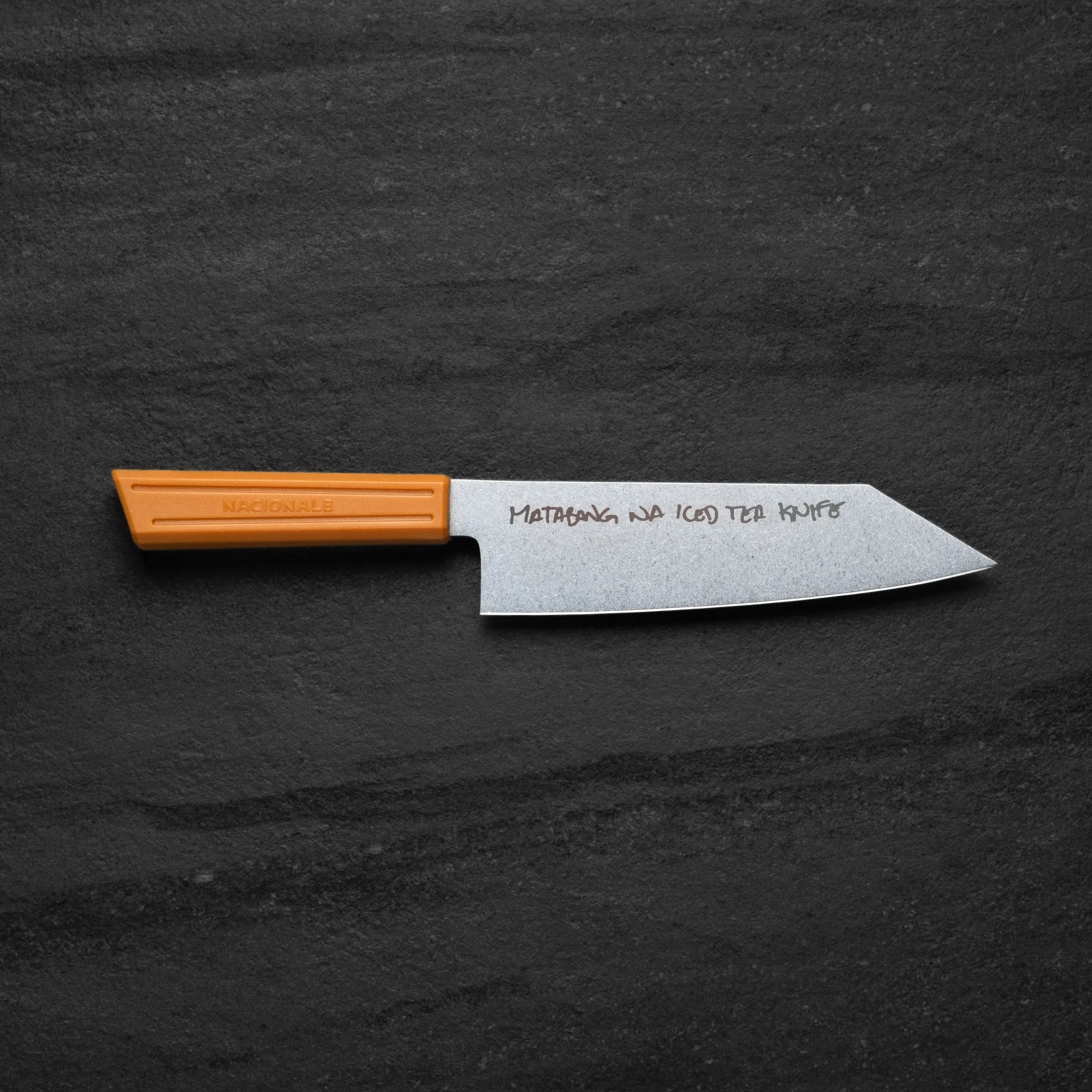 BOOGSH. Matabang Na Iced Tea Knife. 180mm Bunka. Stonewashed AUS8. Recycled Plastic Skateboard Material