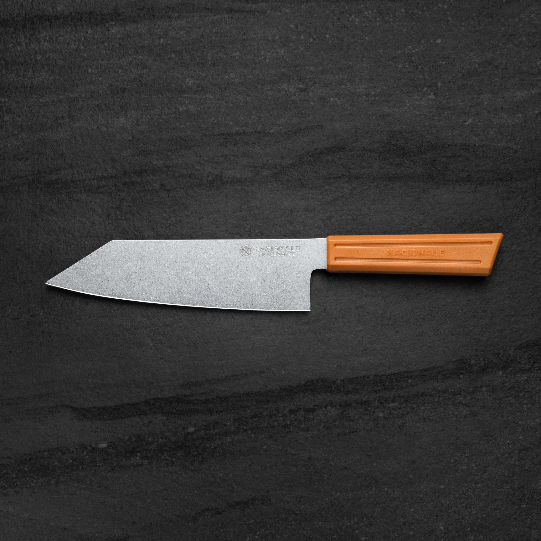 BOOGSH. Matabang Na Iced Tea Knife. 180mm Bunka. Stonewashed AUS8. Recycled Plastic Skateboard Material