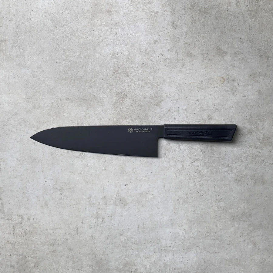 Nacionale215mm Chefs Knife. Black Stonewashed MSBLKLG