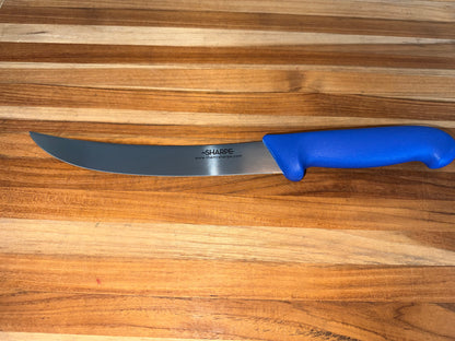 Knife Boning Curved 8” Blue Handle, Semi-Flexilble
