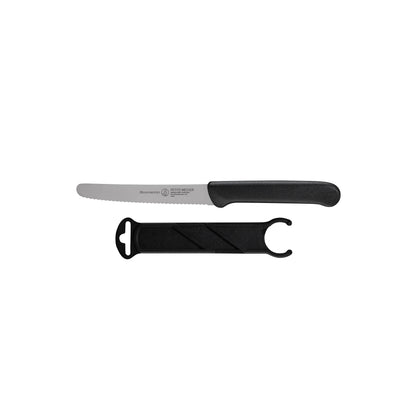 Petite Messer Black Serrated Tomato Knife with Matching Sheath - 4.5"