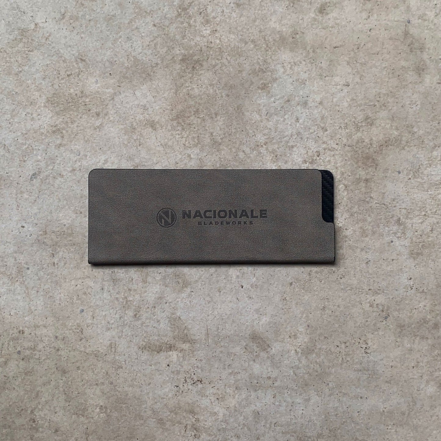Nacionale 190mm Tall Magnetic Knife Guard. Shadow Grey PU (medium)