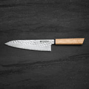 NACIONALE BLADEWORKS 215mm Gyuto. Hammered San Mai 440C Stainless. OAK