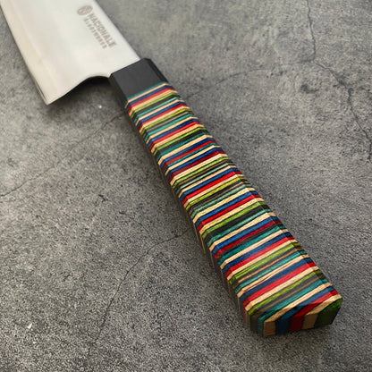 NACIONALE BLADEWORKS 180mm Nakiri. San Mai 440C. Stabilized Skateboard Material