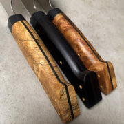 NACIONALE 215mm Chefs Knife. San Mai AUS10 Stainless. EBONY Maple