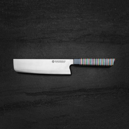 NACIONALE BLADEWORKS 180mm Nakiri. San Mai 440C. Stabilized Skateboard Material