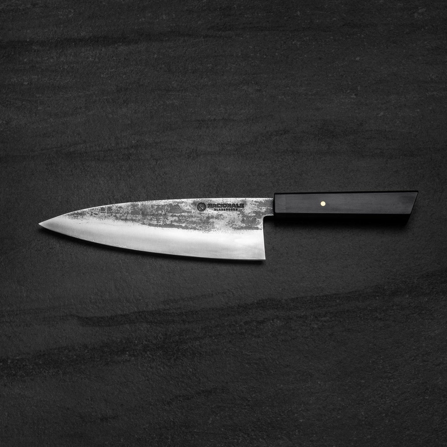NACIONALE BLADEWORKS 205mm Chefs Knife. San Mai AUS10 Stainless. Ebony Handle. R