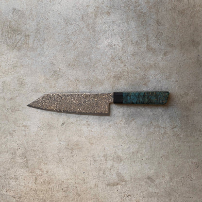 NACIONALE BLADEWORKS 180mm Bunka. Damascus AUS10. Stabilized Maple Handle. G10 F