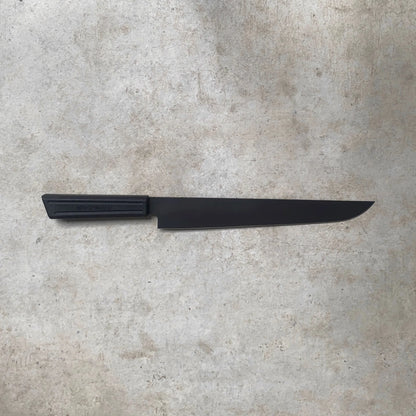 Sujihiki Slicer. Black Stonewashed AUS8. Black Recycled Plastic Skateboard Mate